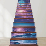 Ocean Stair Riser Decals | Purple Sunset Stair Stickers - Iron Phoenix GHG