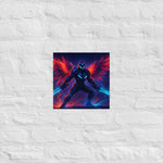 Sci-Fi Warrior Gaming Poster - 12x12 print on white wall mockup | Our Phoenix Rise