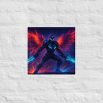 Fantasy Warrior Gaming Poster - 16x16 inch size mockup | Our Phoenix Rise