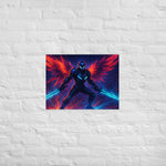 Sci-Fi Warrior Gaming Poster - 18x24 print on white wall mockup | Our Phoenix Rise