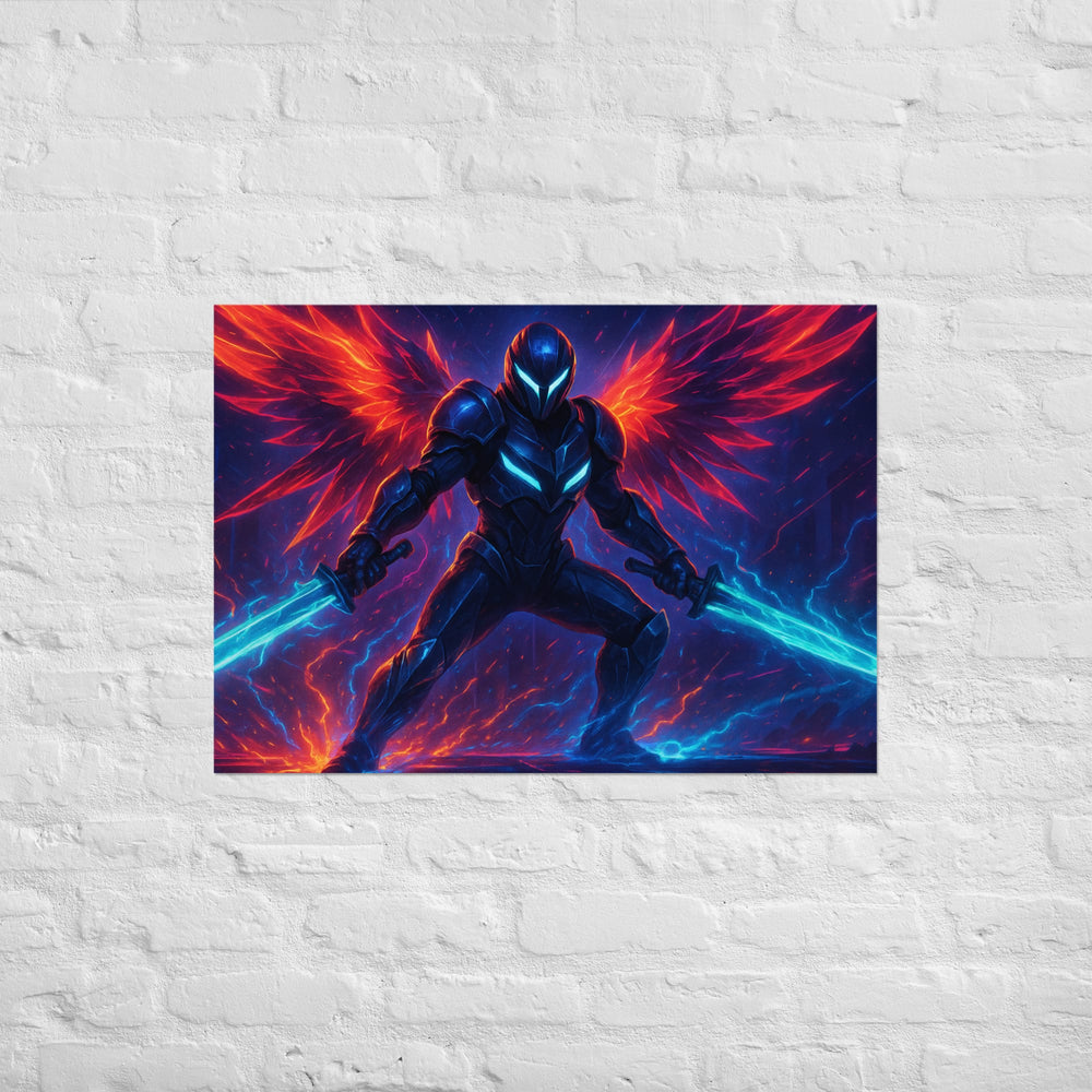 Sci-Fi Warrior Gaming Poster