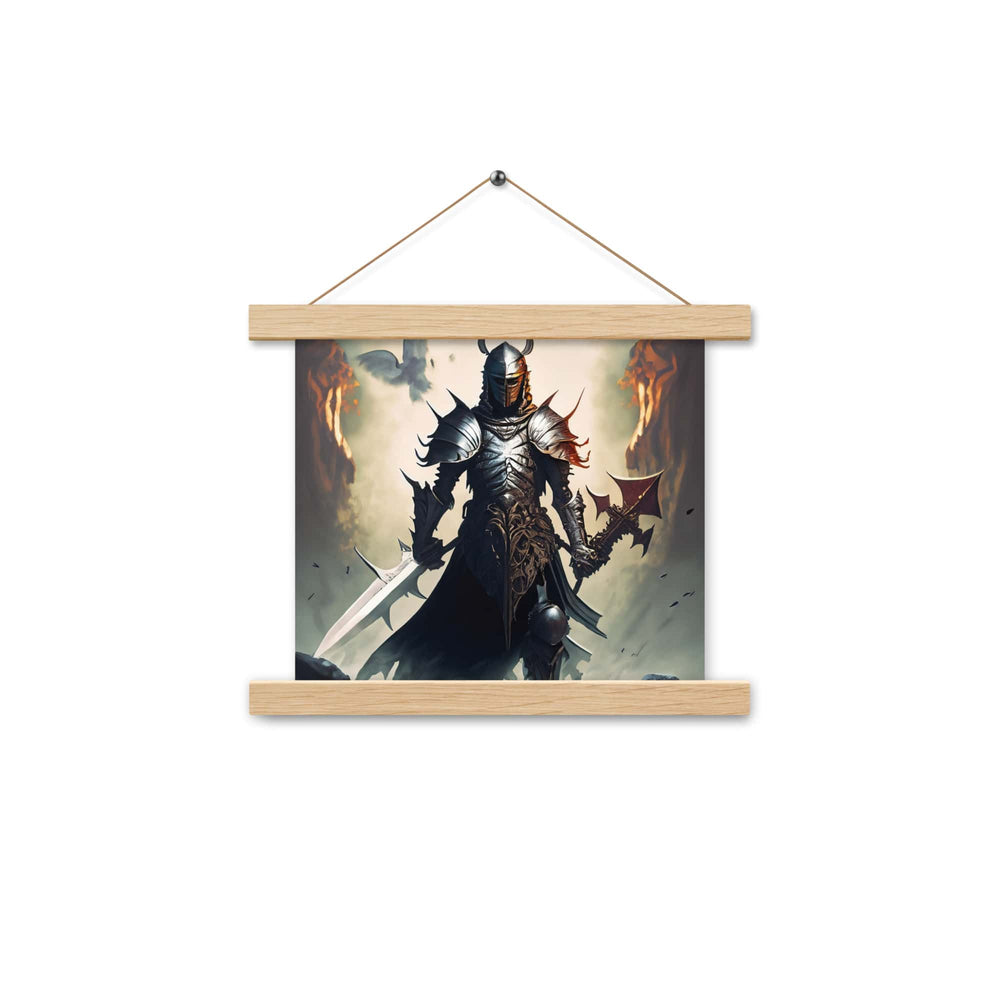 Fantasy Knight Warrior Poster with Wood Hanger