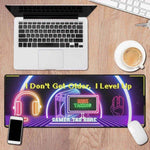 Level Up Gaming Desk Mat | Neon Gamer Slogan Mouse Pad