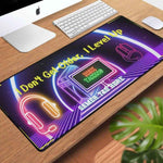 Level Up Gaming Desk Mat | Neon Gamer Slogan Mouse Pad