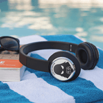Black On-Ear Wireless Gaming Headphones - Right ear cup detail with controls | Our Phoenix Rise