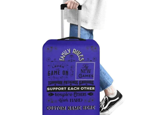 Custom Gamer Luggage Cover | Family Rules Travel Protector - Iron Phoenix GHG