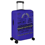 Personalized Family Rules Luggage Cover - Side view showing handle opening | Our Phoenix Rise