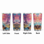 Fantasy Landscape Tumbler - Left Side View of Design | Our Phoenix Rise