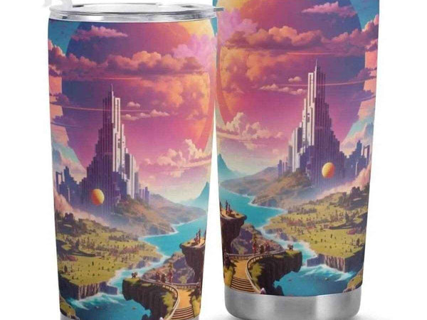 Fantasy Landscape Tumbler | Gamer Adventure Travel Mug