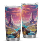 Fantasy Landscape Tumbler - Two Tumblers Side by Side | Our Phoenix Rise