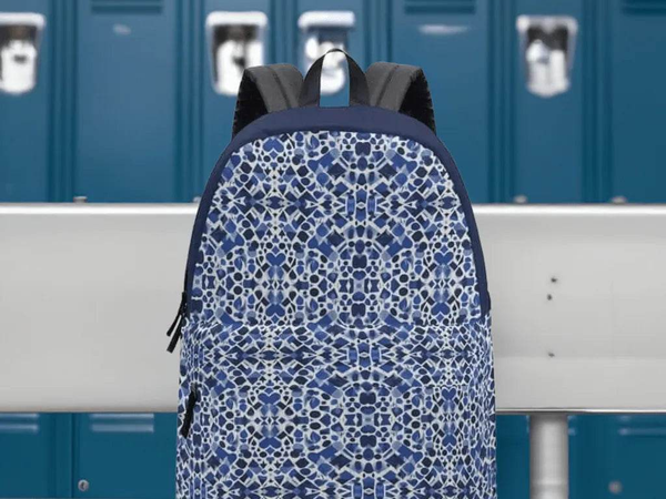 Fashion Backpack, Blue White, Eco-Friendly Style - Iron Phoenix GHG