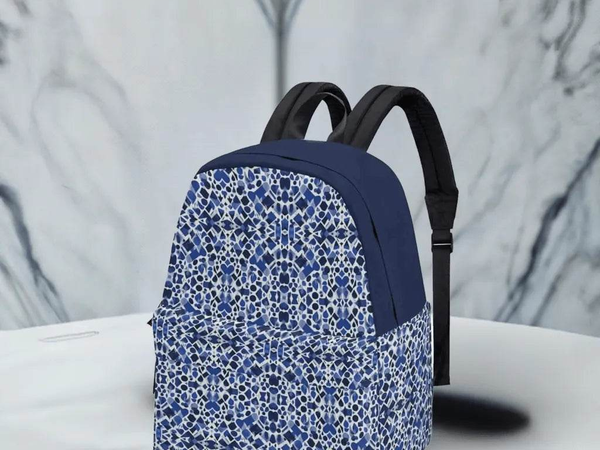 Fashion Backpack, Blue White, Eco-Friendly Style - Iron Phoenix GHG