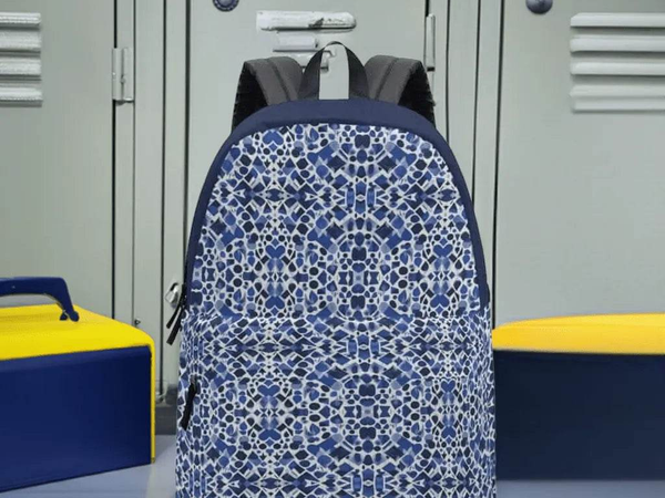 Fashion Backpack, Blue White, Eco-Friendly Style - Iron Phoenix GHG