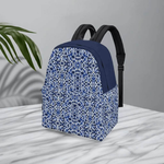 Blue White Backpack - Model Wearing Backpack Lifestyle | Our Phoenix Rise