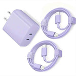 Fast Phone Charger Dual USBC with Lightning Cables