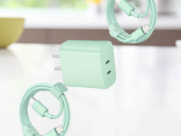 Fast Phone Charger Dual USBC with Lightning Cables - Iron Phoenix GHG