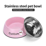 Personalized Photo Pet Bowl - Detachable stainless steel insert and pink base | Our Phoenix Rise