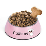 Personalized Photo Pet Bowl - Pink bowl with food and dog biscuit | Our Phoenix Rise