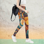 Gamer Floral Print Leggings | Heartbeat Yoga and Game Tights - Iron Phoenix GHG