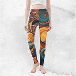 Gamer Floral Print Leggings | Heartbeat Yoga and Game Tights - Iron Phoenix GHG