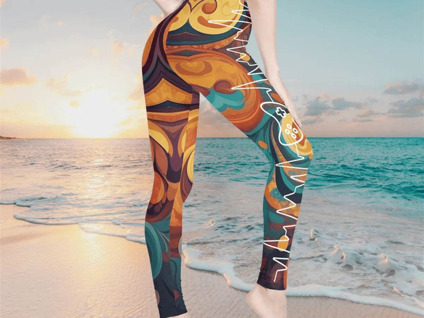 Gamer Floral Print Leggings | Heartbeat Yoga and Game Tights - Iron Phoenix GHG