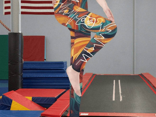 Gamer Floral Print Leggings | Heartbeat Yoga and Game Tights - Iron Phoenix GHG