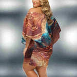 "Liquid Metal" Abstract Beige Wrap Dress| Iron Phoenix GHG