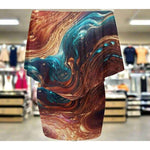 Liquid Metal Abstract Wrap Dress - Full Silhouette View | Our Phoenix Rise