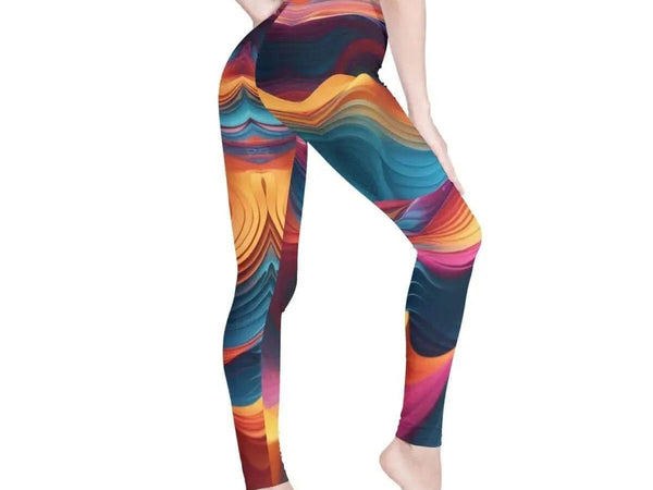 Flowy Nebula Leggings | Vibrant Yoga and Gaming Tights - Iron Phoenix GHG