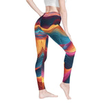 Flowy Nebula Leggings Vibrant Yoga and Gaming Tights Detailed View 2 | Our Phoenix Rise