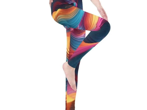 Flowy Nebula Leggings | Vibrant Yoga and Gaming Tights - Iron Phoenix GHG