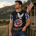 Patriotic Freedom T-Shirt - another person wearing in a natural pose | Our Phoenix Rise