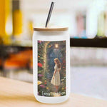 Imagination Garden Frosted Glass Tumbler - Side View of UV Printed Artwork | Our Phoenix Rise