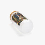 Imagination Garden Frosted Glass Tumbler - Close Up of Sustainable Bamboo Lid | Our Phoenix Rise