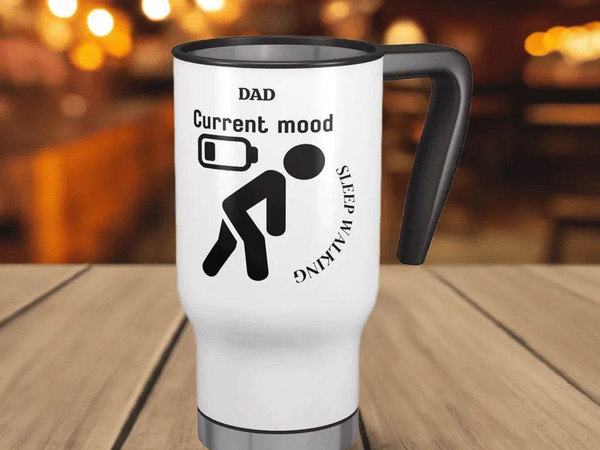 Funny Dad Sleepwalking Travel Mug - 14oz Gift for Gamer Fathers - Iron Phoenix GHG