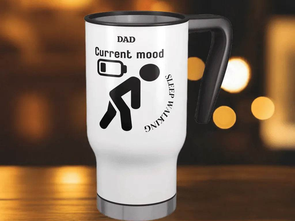 Funny Dad Sleepwalking Travel Mug - 14oz Gift for Gamer Fathers - Iron Phoenix GHG