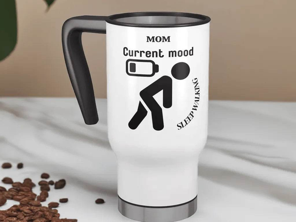 Funny Mom Travel Mug (14oz) - Sleepwalking Gift - Iron Phoenix GHG