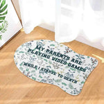 Funny Gamer Pet Food Mat - Sarcastic text detail view