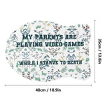 Funny Gamer Pet Food Mat - Botanical pattern and edge detail