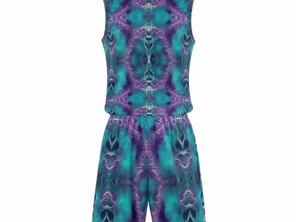 Abstract Sports Jersey Set | Teal Purple Gaming Uniform