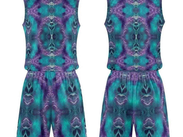 Abstract Sports Jersey Set | Teal Purple Gaming Uniform