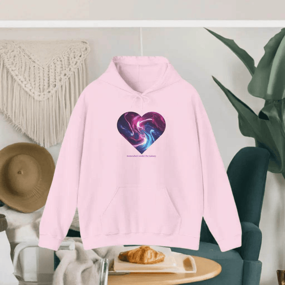 Galaxy Heart Hoodie - Cosmic Gamer Apparel Purple S-5XL