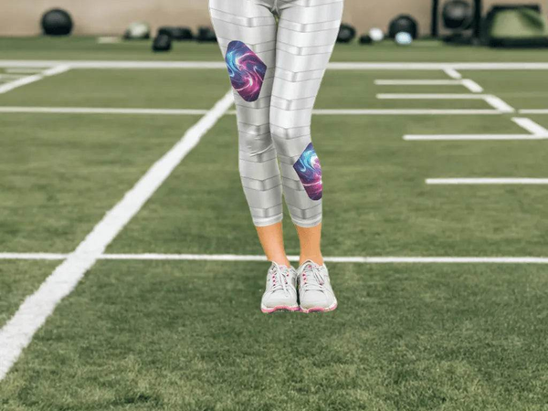 Galaxy Leggings with Heart Patches - Iron Phoenix GHG
