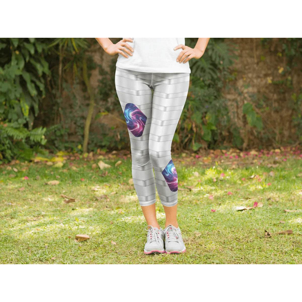 Galaxy Leggings with Heart Patches