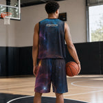 Custom Galaxy Basketball Jersey Set - Side View of Performance Fabric Shorts | Our Phoenix Rise