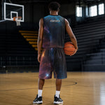 Custom Galaxy Basketball Jersey Set - Lifestyle Model Wearing Space Print Uniform | Our Phoenix Rise