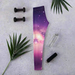 Purple Galaxy Print Leggings - Full length view of starry night fitness pants - Detail 35 | Our Phoenix Rise