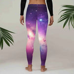 Purple Galaxy Print Leggings - Activewear pants with detailed star clusters - Detail 37 | Our Phoenix Rise
