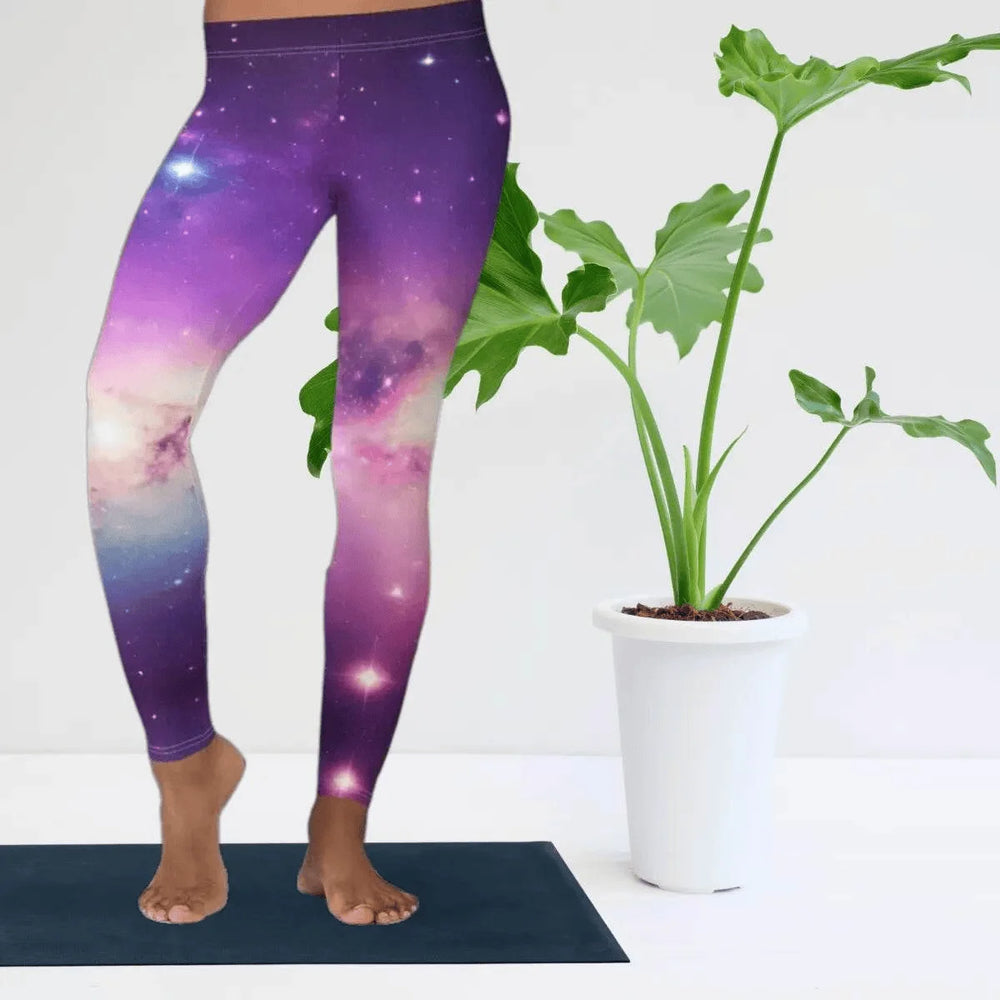 Purple Galaxy Print Leggings XS-XL