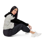 Gamer Geo Geometric Cropped Windbreaker - Side Angle View on Model | Our Phoenix Rise